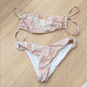 WeWoreWhat Cream and Tan Bikini Set